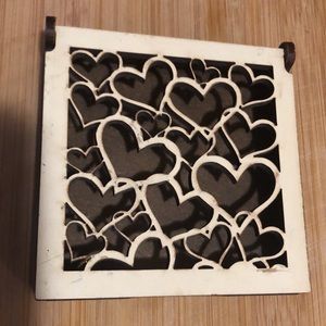 Wooden heart carved box